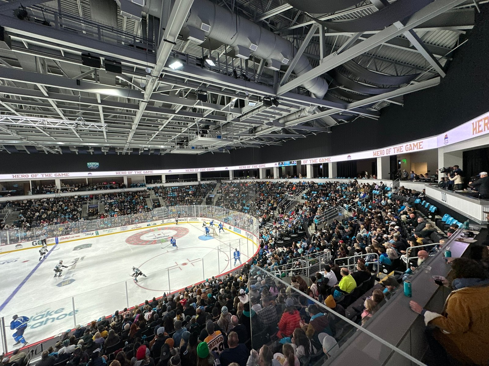 Packed arena bowl at Tahoe Knight Monsters opening night
